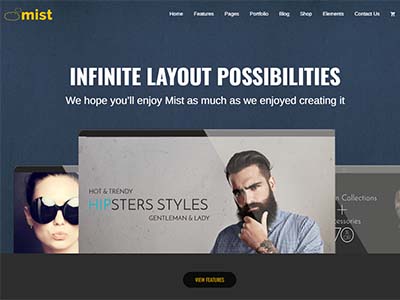 Mist website theme preview